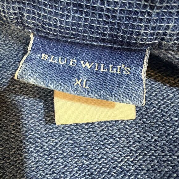 Blue Willi's Knit Denim Jacket Women XL Boho Western Zip Y2K Cottagecore Rare - Picture 5 of 8